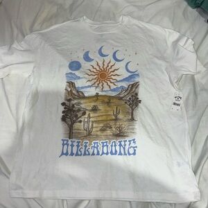 Billabong White Tee with Desert and Sky Graphic
